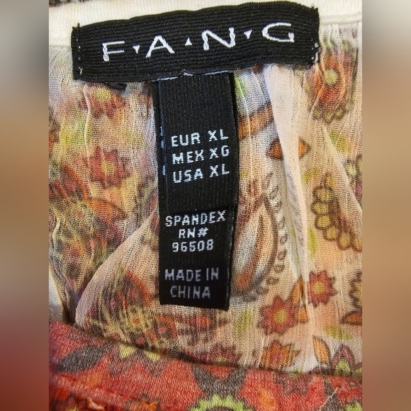 FANG Floral Print Short Sleeve Blouson Size XL - Picture 10 of 14